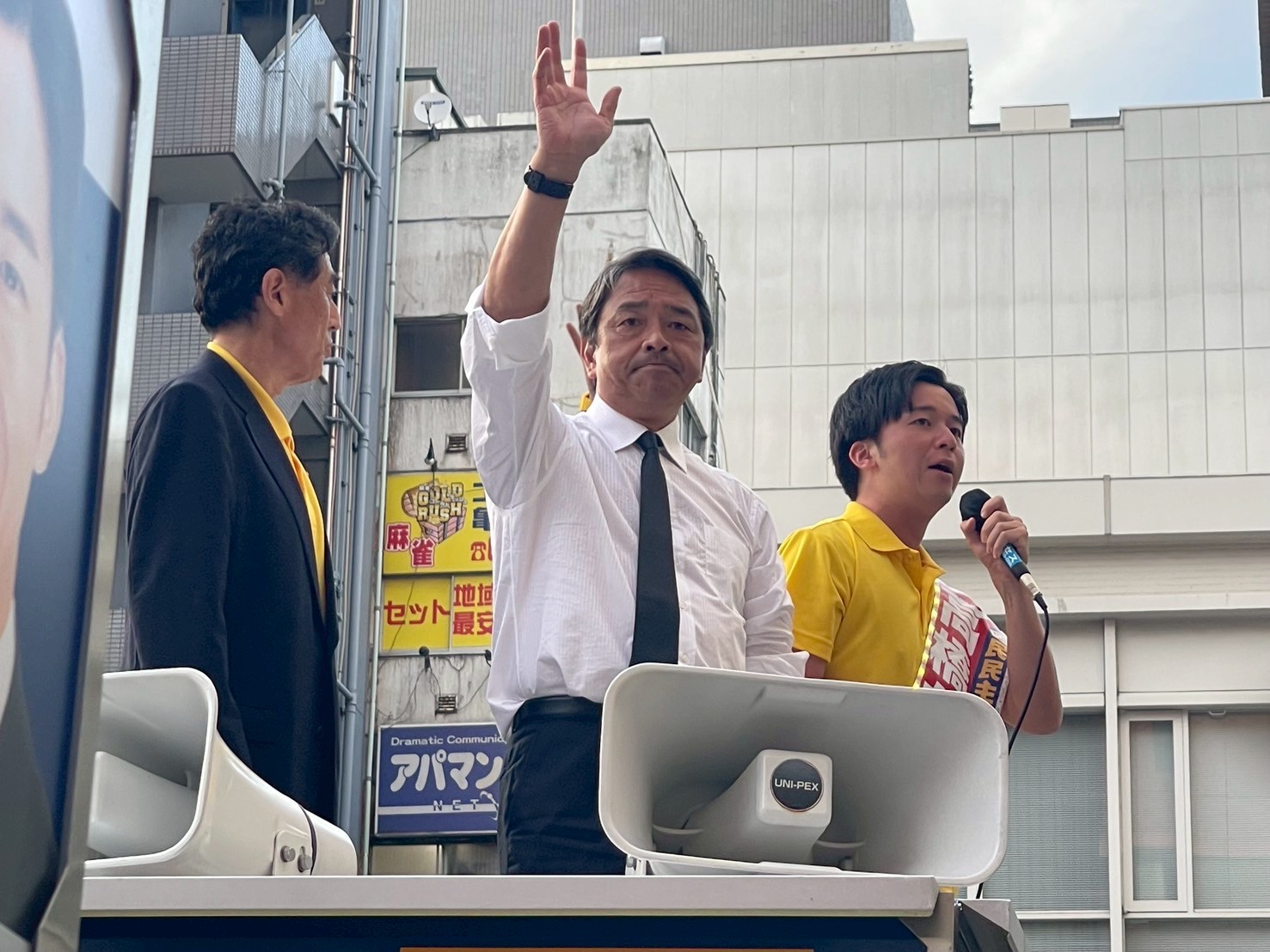 【都議選(品川区)】「今の課題をしっかり掴み、未来の時代へ繋げていく」石田しんご候補が榛葉賀津也幹事長と最後の訴え