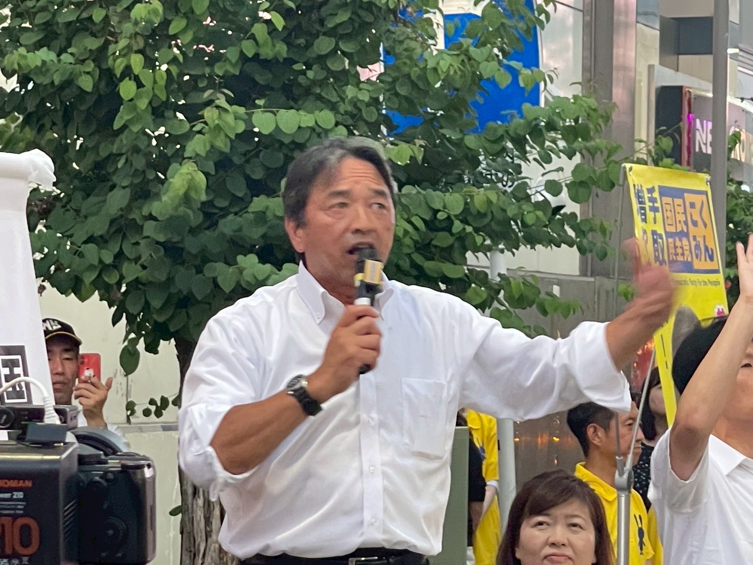 【埼玉・江原くみ子】「『103万円の壁』を178万円に引上げ、ガソリン暫定税率を撤廃する」江原くみ子候補が川越駅前で榛葉幹事長と街頭演説