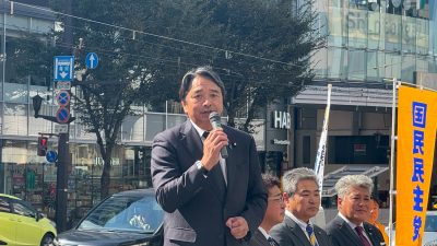 【熊本】「今こそ庶民の声を政策として実現させるチャンス。一緒に日本を元気にしていこう。」榛葉幹事長が全国キャラバンで講演