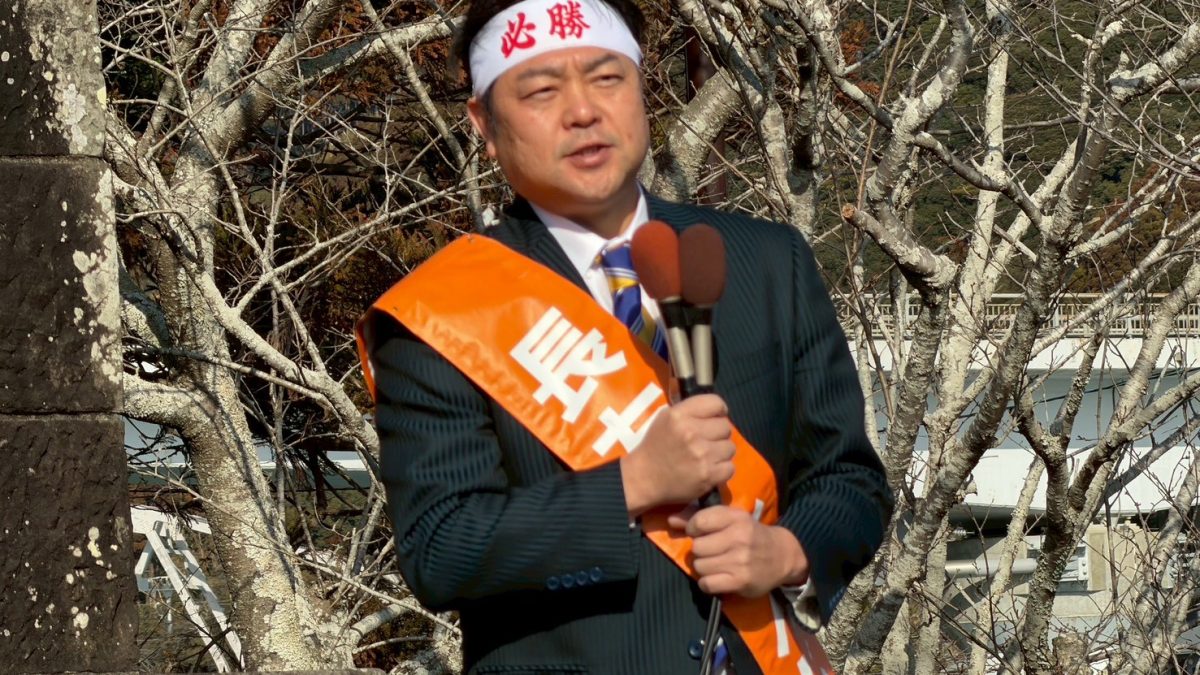 【宮崎】「政治を国民の手に取り戻すために、もう一度国会へ送ってほしい」長友しんじ候補が榛葉幹事長と街頭演説