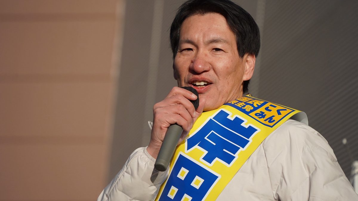 【埼玉】「今までの古い政治から脱却する選挙だ」榛葉幹事長が埼玉県にて候補者と街頭演説