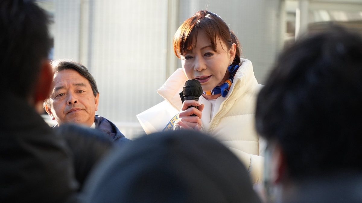 【東京7区】「都政だけでは解決できない問題に、国政で挑戦する」入江のぶこ候補が榛葉幹事長と東京都内で街頭演説
