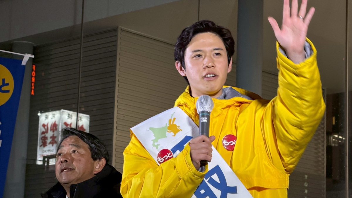 【北海道1区】「下を向いている人が少しでも前を向ける政策を」臼木ひでたけ候補と鈴木まさき候補が榛葉幹事長と街頭演説