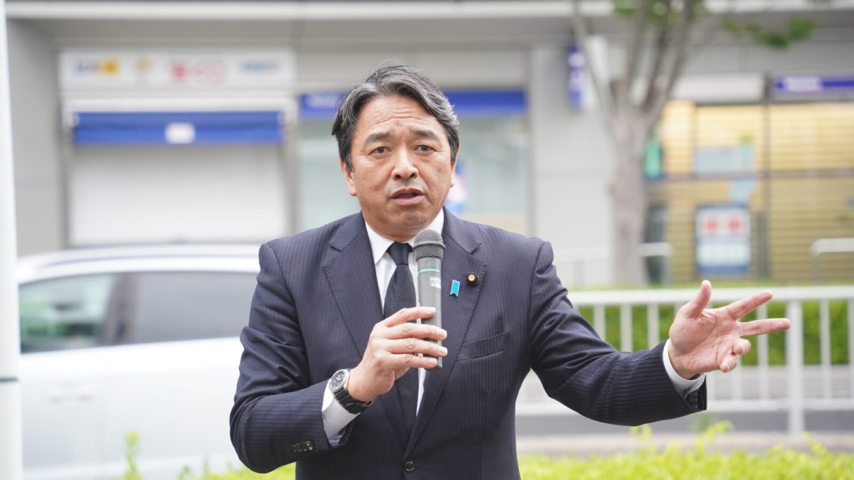 「強い経済と強い外交の日本を取り戻す」榛葉幹事長が松江市で街頭演説